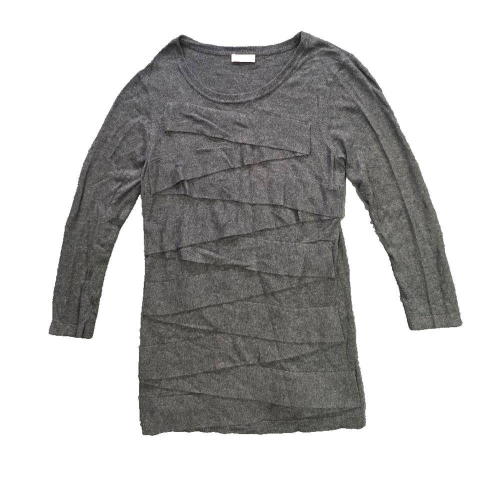 Vince Camuto T-Shirt Top Bandage Layered Gray Long Sleeve Small A010825